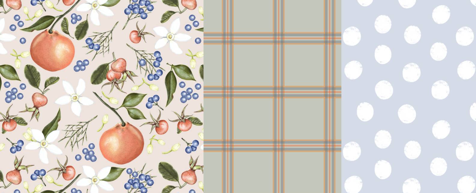 A plaid and floral pattern background