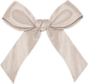 A white bow is on the green background