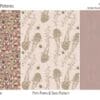 A series of three different patterns with flowers.